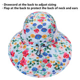 Youth UPF 50+ Sun Hat with Wide Brim Neck Flap Mesh Vent