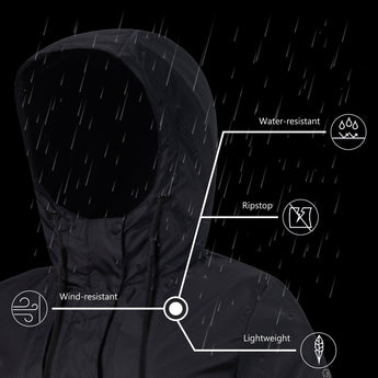 Lightbare Women's Water Resistant Ripstop Rain Coat LB02W - Bassdash