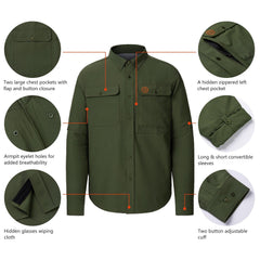 Men’s UPF 50+ Long Sleeve Button Down Hunting Shirt FS23M - Bassdash