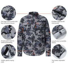 Men’s UPF 50+ Long Sleeve Button Down Hunting Shirt FS23M - Bassdash