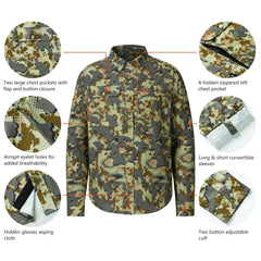 Men’s UPF 50+ Long Sleeve Button Down Hunting Shirt FS23M - Bassdash