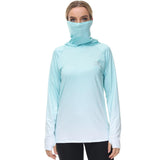 Women's UPF 50+ Fishing Hoodies with Face Mask Thumb Holes FS23W