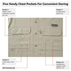 Men's UPF 50+ Long Sleeve Fishing Button Down Shirt FS21M - Bassdash