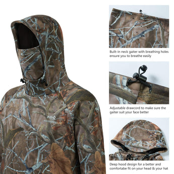 Men’s Fleece Hoodie with Neck Gaiter FS18M - Bassdash