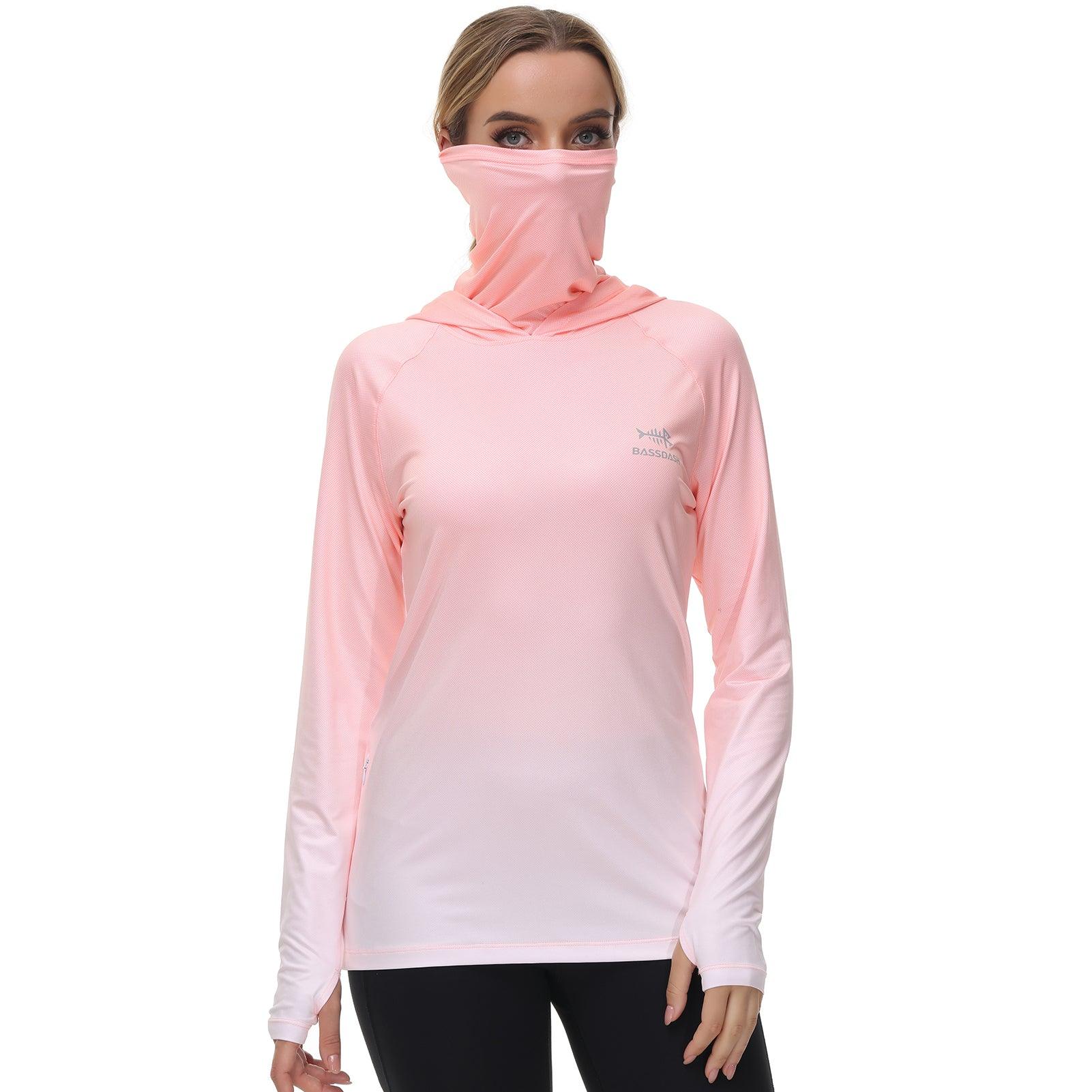 Women's Hooded Fishing Shirt with Face Mask Violet Spot Gradient / Small