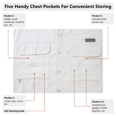 Men's UPF 50+ Long Sleeve Fishing Button Down Shirt FS21M - Bassdash