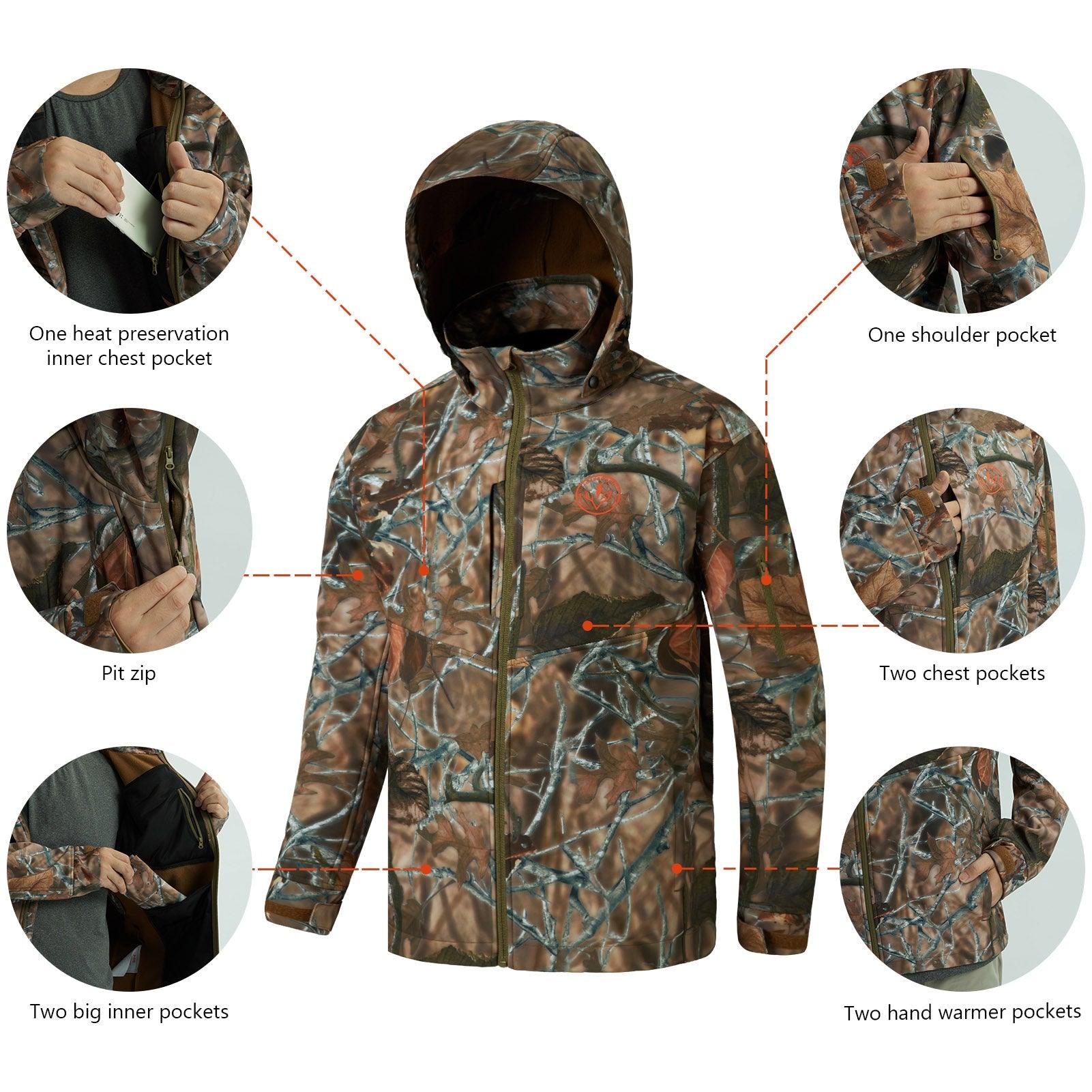 Men's Camo Print Water Repellent Insulated Jacket