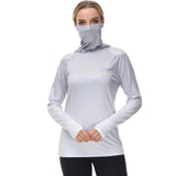 Women's UPF 50+ Fishing Hoodies with Face Mask Thumb Holes FS23W