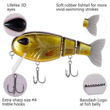 Topwater Floating Bass Fishing Lures Swimbait 4.9” 1-3/4 oz