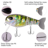 Topwater Floating Bass Fishing Lures Swimbait 4.9” 1-3/4 oz