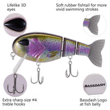 Topwater Floating Bass Fishing Lures Swimbait 4.9” 1-3/4 oz