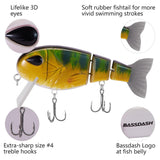 Topwater Floating Bass Fishing Lures Swimbait 4.9” 1-3/4 oz