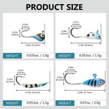 Ice Fishing Lure Kit Glowing Paint Jigs, 24pcs assorted crappie/panfish/perch jigs