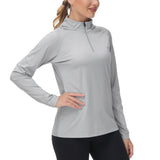 Women’s UPF 50+ Long Sleeve Hoodie Half Zip Shirt