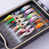 Ice Fishing Lure Kit Glowing Paint Jigs, 18pcs assorted perch/walleye/pike jigs