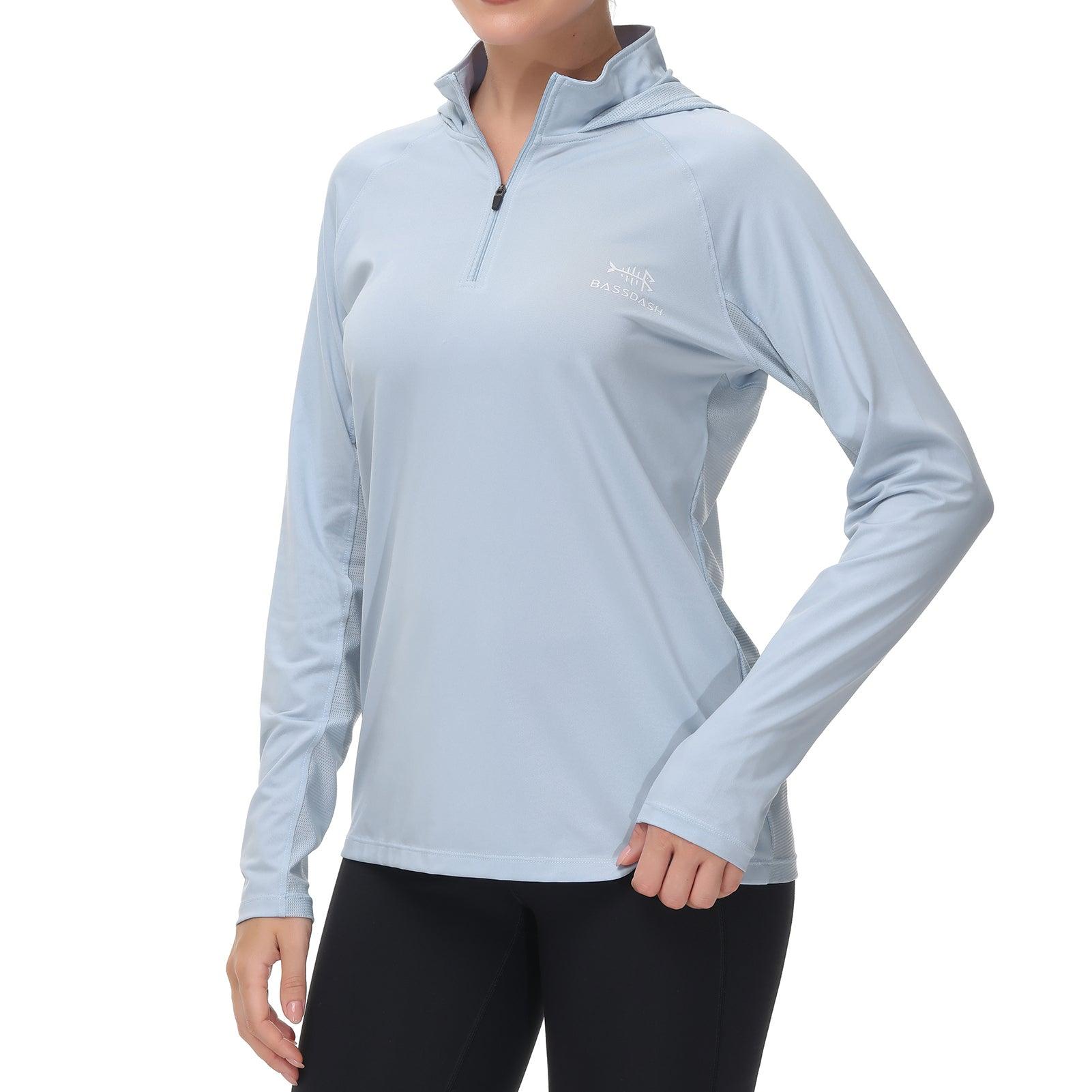 Women’s UPF 50+ Long Sleeve Hoodie Half Zip Shirt - Bassdash