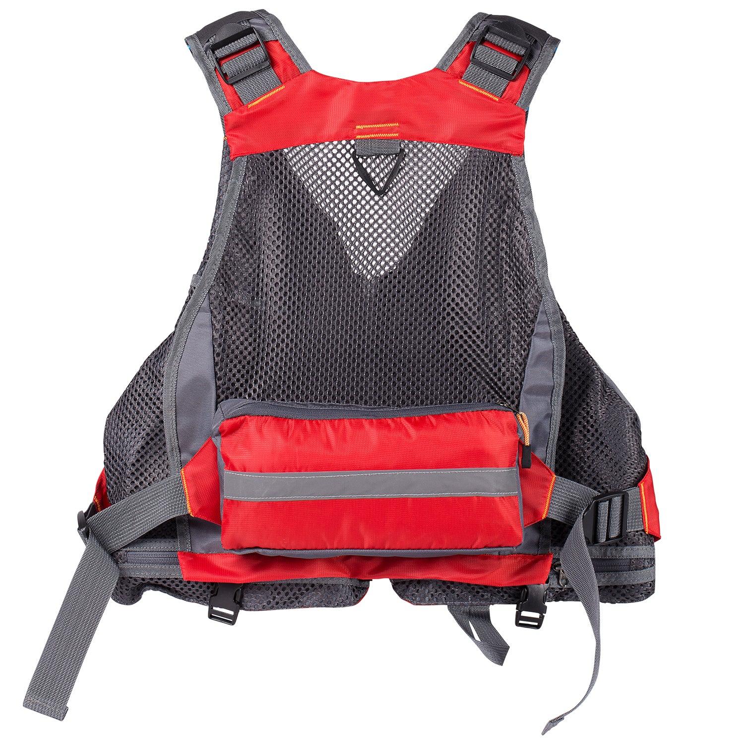 Bassdash Strap Fishing Vest Adjustable for Men and Women, for Fly Bass Fishing and Outdoor Activities Red