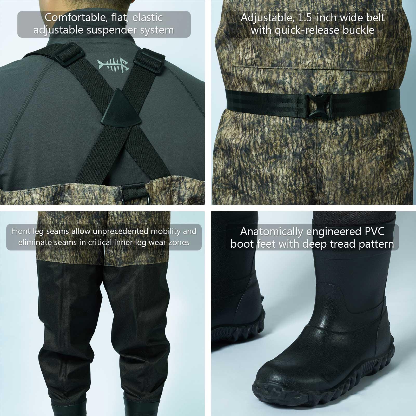 Goture Bootfoot Chest Fishing Waders Breathable 100% Waterproof