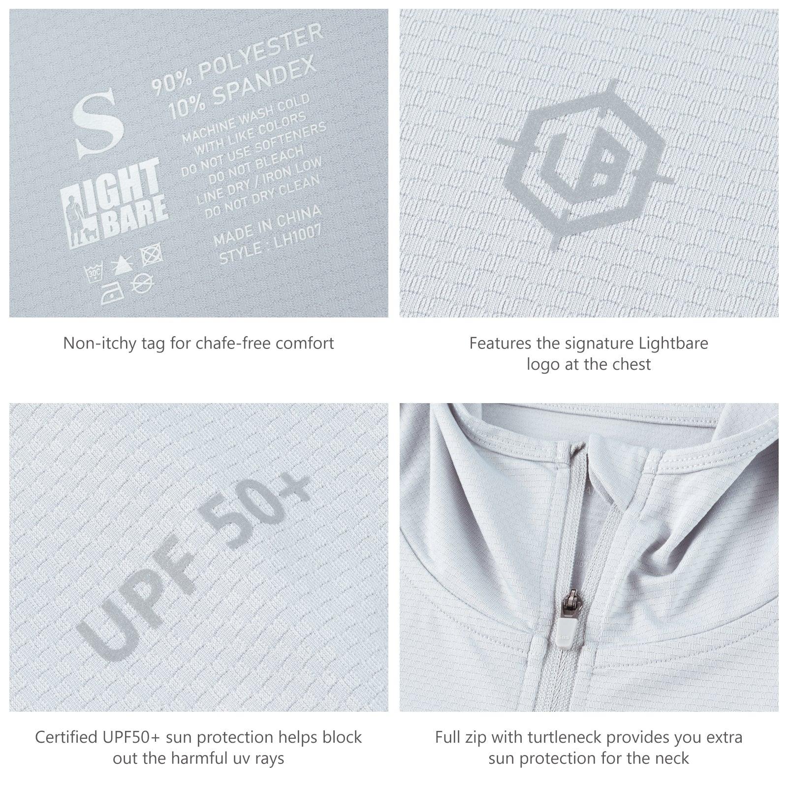Lightbare Women's UPF 50+ Sun Protection Full Zip Hoodie Jacket - Bassdash