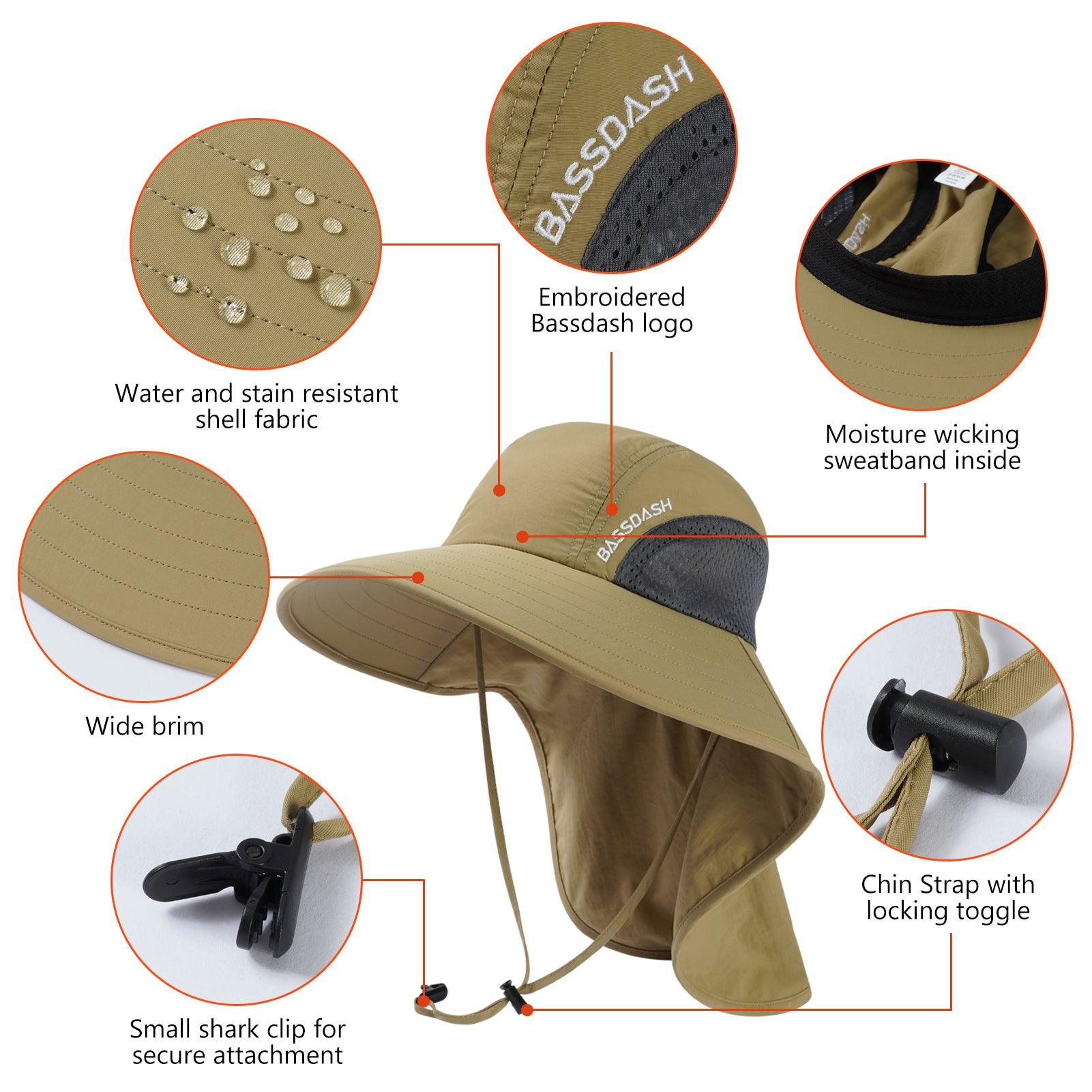 Unisex UPF 50+ Water Resistant Sun Hat with Neck Flap FH06 - Bassdash
