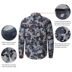 Men’s UPF 50+ Long Sleeve Button Down Hunting Shirt FS23M - Bassdash