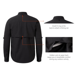 Men's UPF 50+ Long Sleeve Fishing Button Down Shirt FS21M - Bassdash