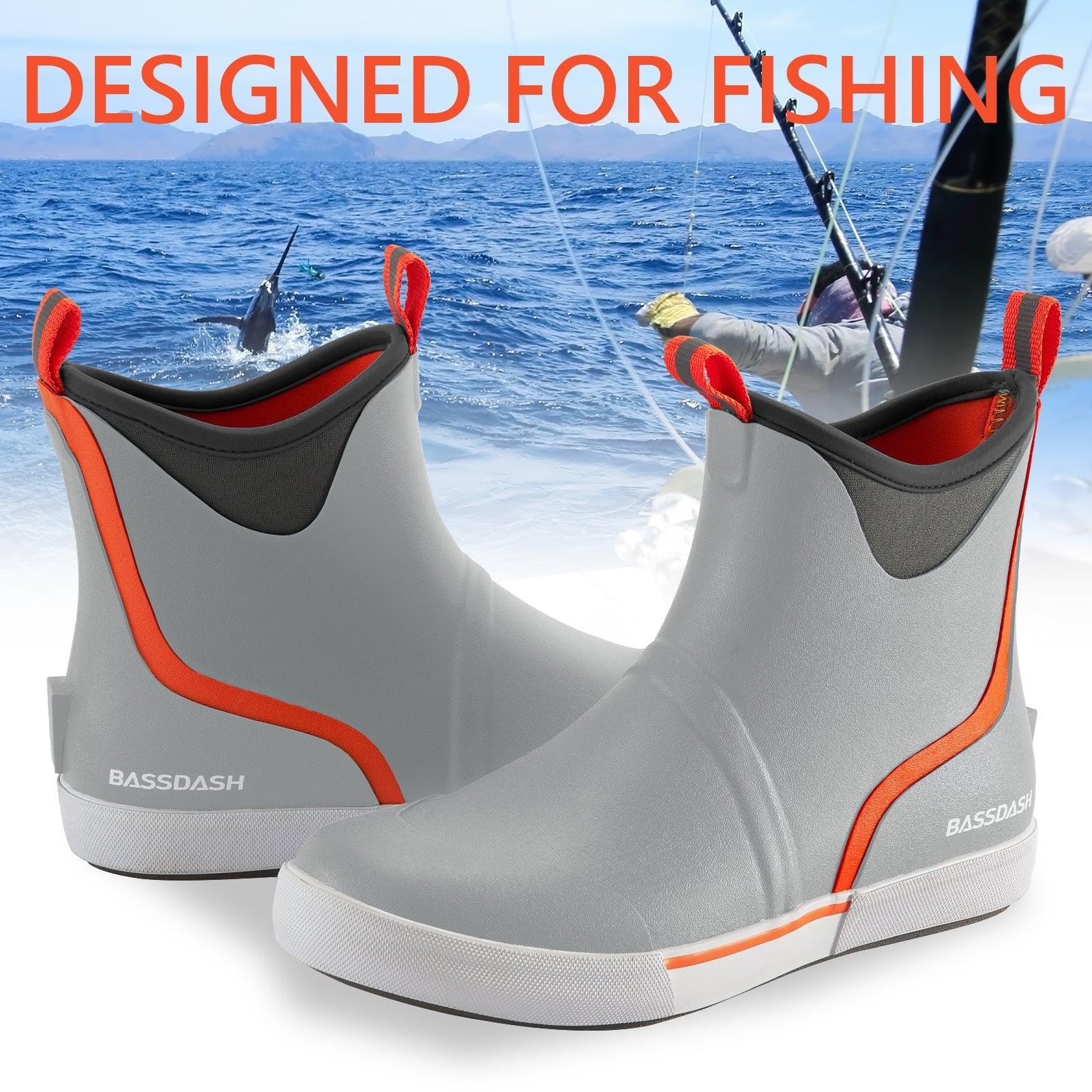 Mens Deck Boots for Fishing Waterproof Light Grey / 10