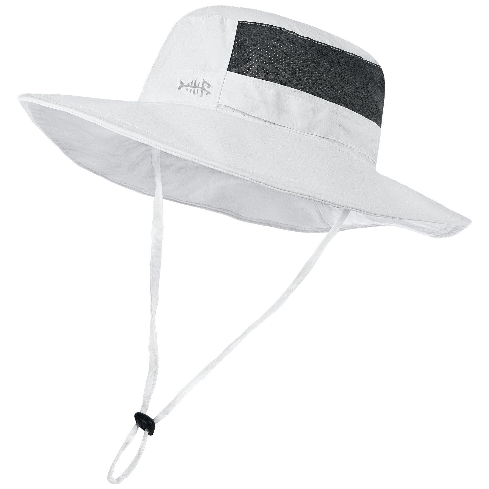 Wide Brimmed Hat UV Protection Sun Hat | Bassdash Fishing, White / Regular