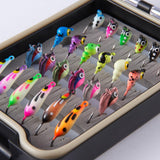 Ice Fishing Lure Kit Glowing Paint Jigs, 24pcs assorted crappie/panfish/perch jigs