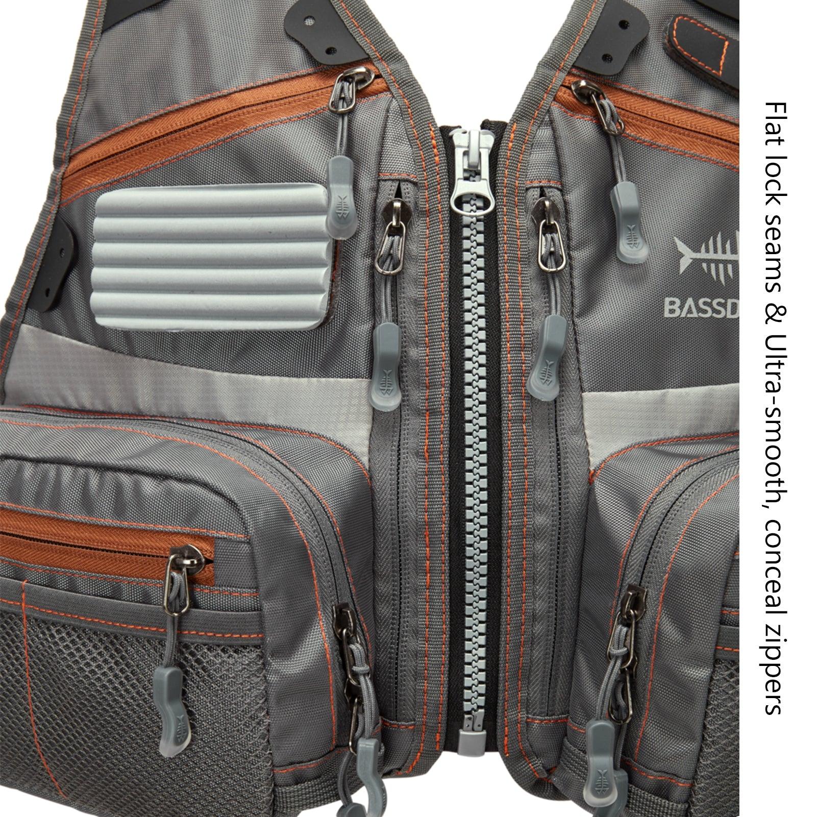 Bassdash Youth Fly Fishing Vest Fv09 Grey/Chocolate