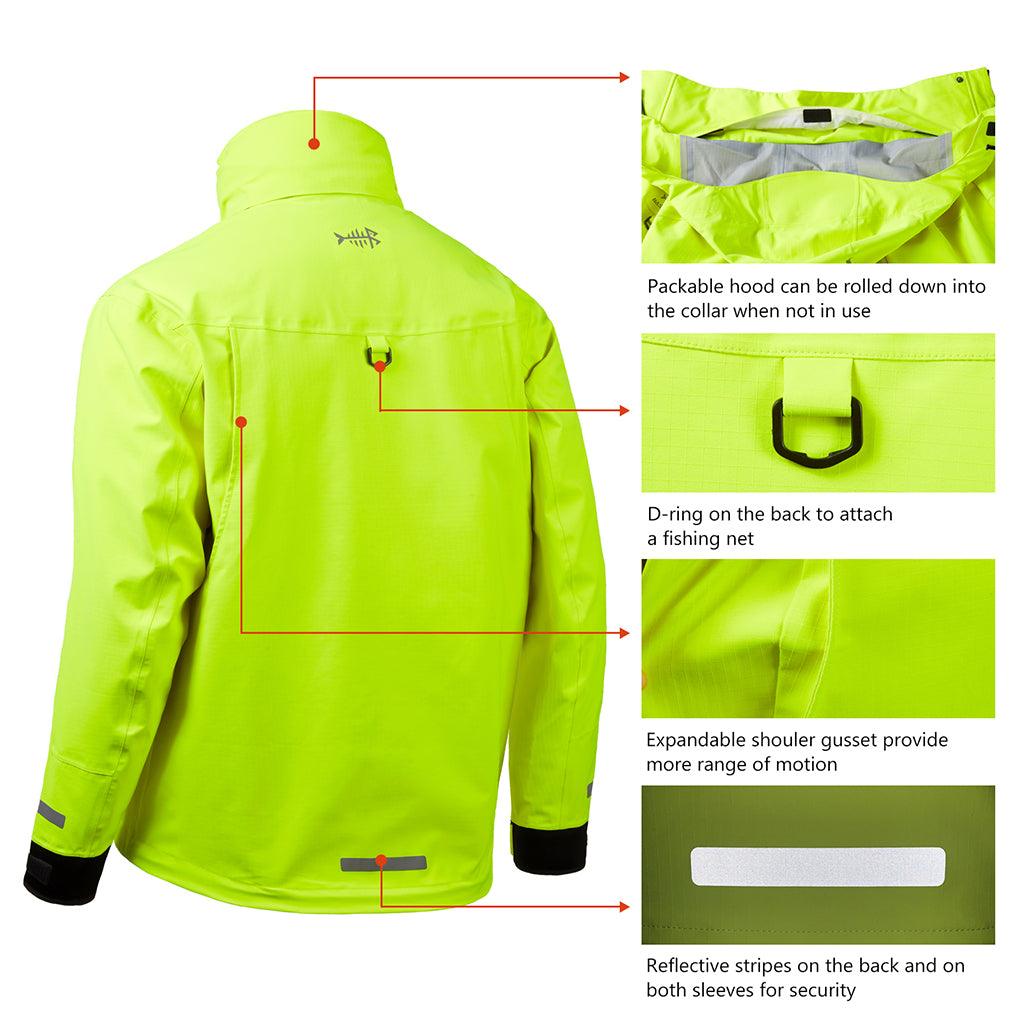 Mens's Valor Breathable Waterproof Fishing Jacket Fluorescent Yellow / M