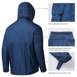 Lightbare Men's Water Resistant Ripstop Rain Coat LB02M