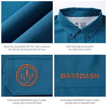 Men’s UPF 50+ Long Sleeve Button Down Hunting Shirt FS23M - Bassdash