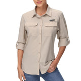 Women's UPF 50+ Long Sleeve Button Down Shirt FS21W