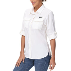 Women's UPF 50+ Long Sleeve Button Down Shirt FS21W - Bassdash