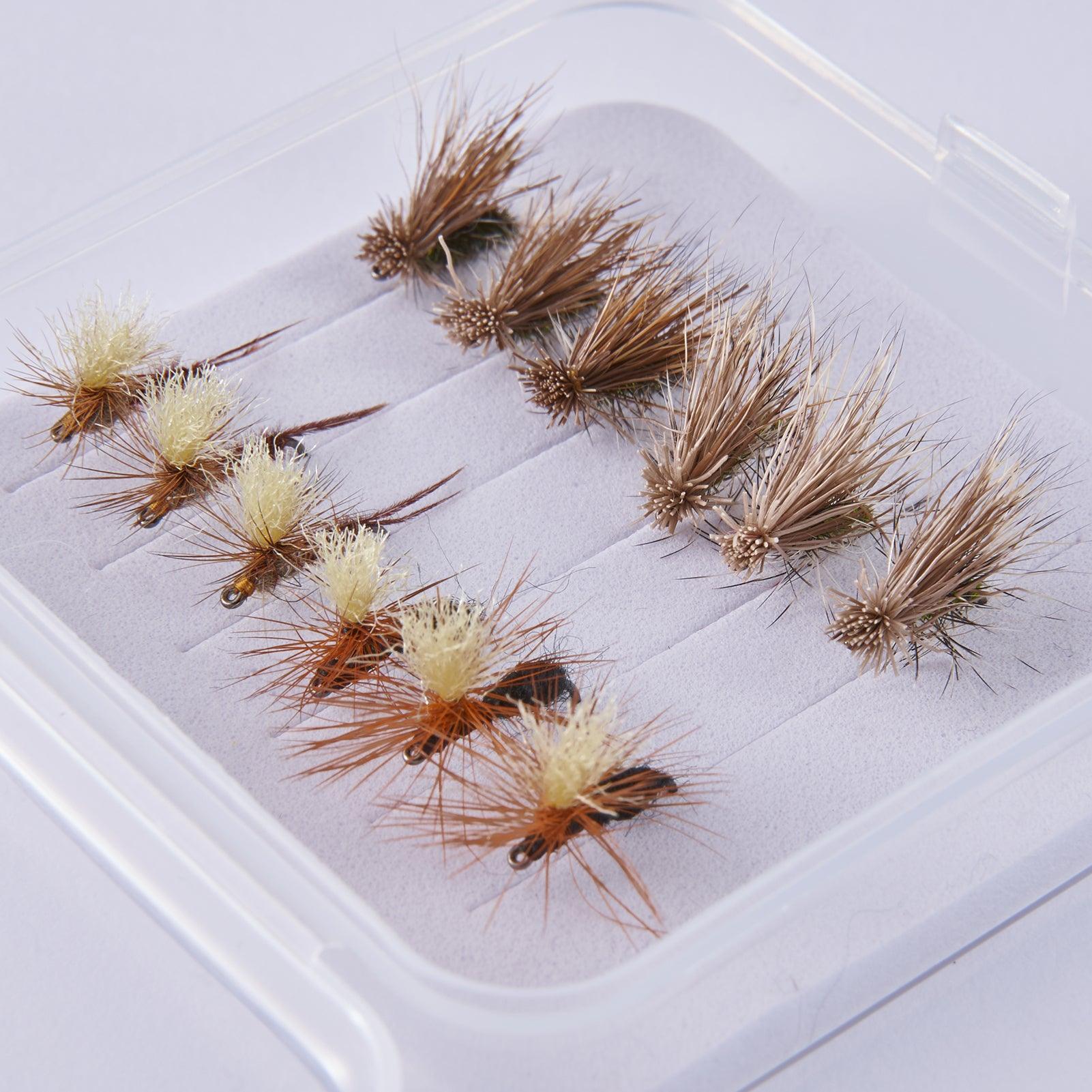 12pcs Barbed Dry Flies for Trout Fishing