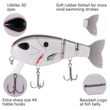 Topwater Floating Bass Fishing Lures Swimbait 4.9” 1-3/4 oz