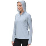 Women’s UPF 50+ Long Sleeve Hoodie Half Zip Shirt