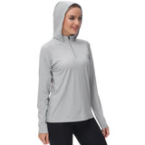 Women’s UPF 50+ Long Sleeve Hoodie Half Zip Shirt