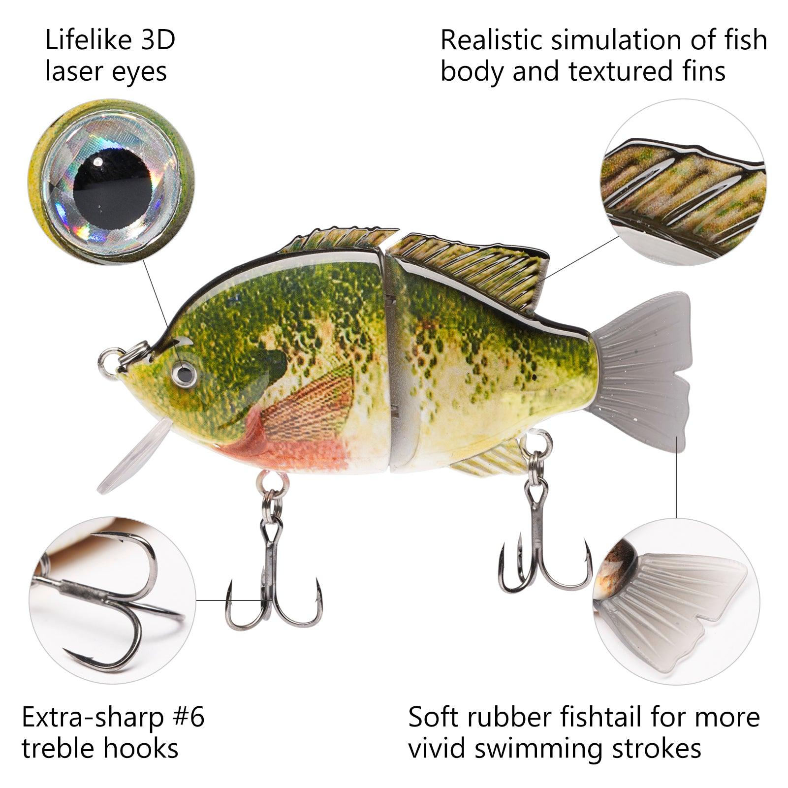 SAVAWADE Wake Baits Top Water Bass Fishing Floating Lure Bluegill Hard Swimbait Single-Jointed Waking Crankbait 4.1” 1-1/8 oz