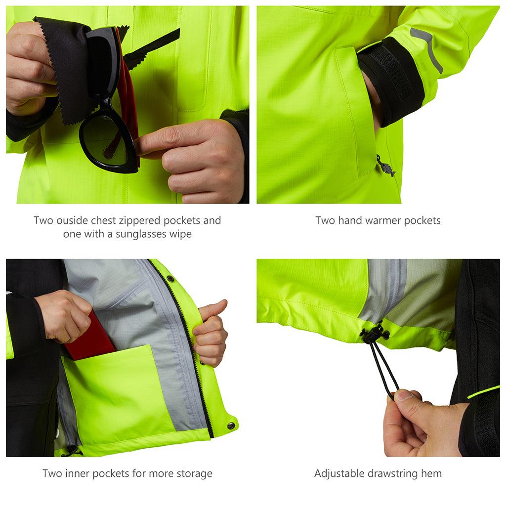 Mens's Valor Breathable Waterproof Fishing Jacket Fluorescent Yellow / M