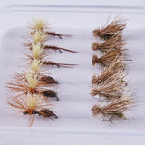 12pcs Barbed Dry Flies for Trout Fishing