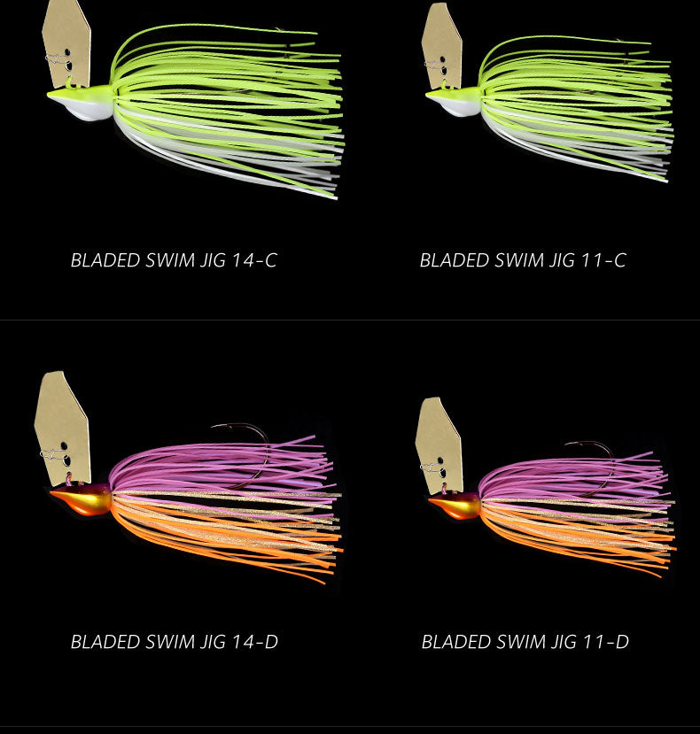 3pcs/lot Spinner Bait Fishing Lure BLADED SWIM JIG Buzzbait Wobbler Chatter Bait Metal Jig Bass Soft Lure Lead Hook 11g 14g
