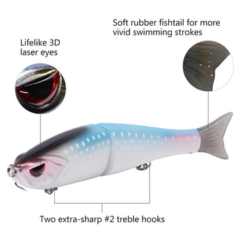 SwimShad Glide Baits Single-Jointed Hard Fishing Lure - Bassdash