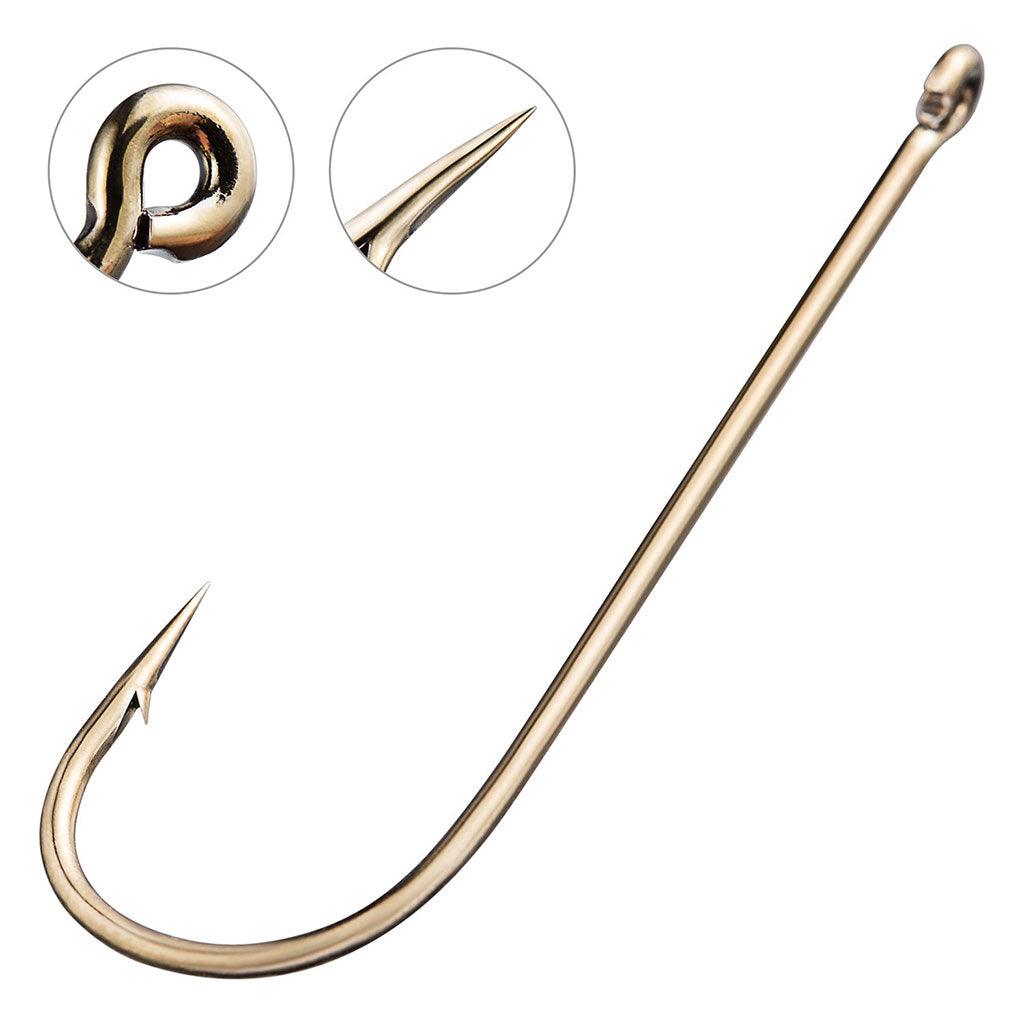 Bassdash 180 Pieces Aberdeen Fishing Hooks Assortment, Light Bronze Color, Hook Sizes 2/0, 1/0, 2, 4, 6, 8, Tackle Box Bassdash 180 Pieces Aberdeen Fishing Hooks Assortment, Light Bronze Color, Hook Sizes 2/0, 1/0, 2, 4, 6, 8, Tackle Box