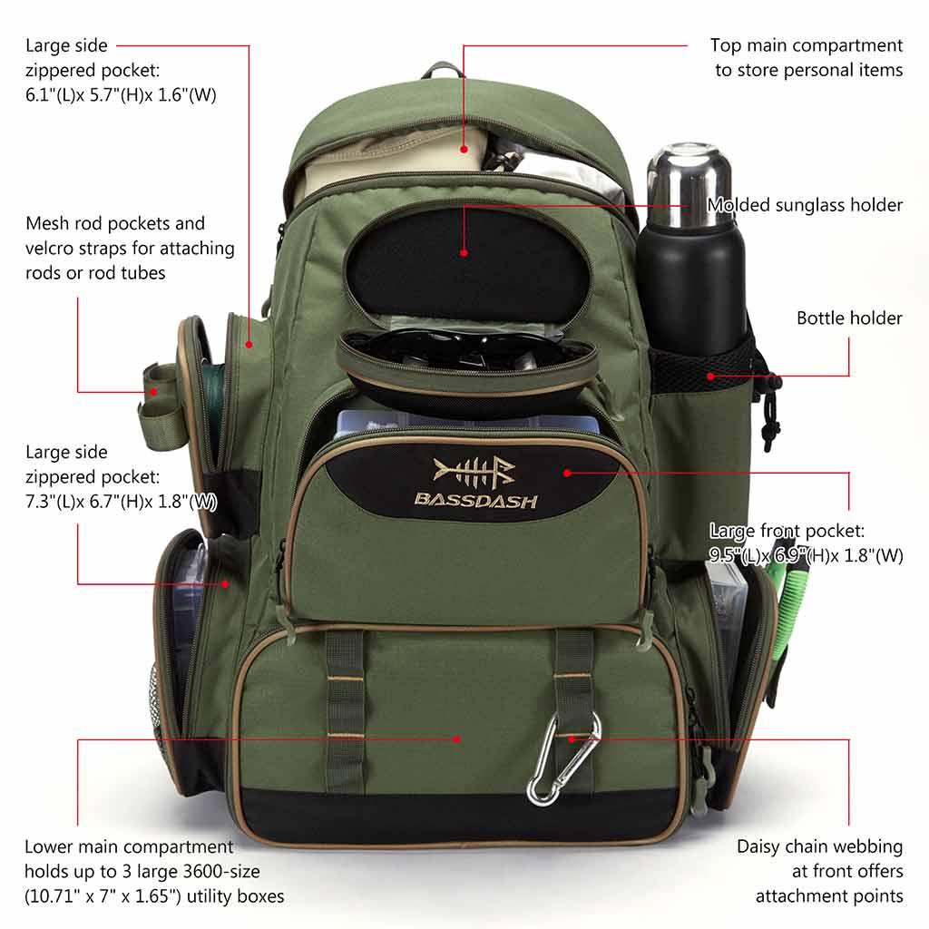 Bassdash Fishing Tackle Backpack Water Resistant Lightweight Tactical Bag  Soft Tackle Box with Rod Holder and Protective Rain Cover, Tackle Storage  Bags -  Canada