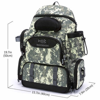 bassdash tackle bag Fishing Shoulder The adjustable main compartment can be divided into two internal compartments thanks to a removable divider Bassdash Waterproof Fishing Tackle Backpack