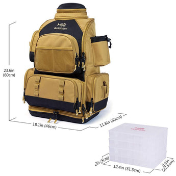 bassdash tackle bag Fishing Shoulder The adjustable main compartment can be divided into two internal compartments thanks to a removable divider Bassdash Waterproof Fishing Tackle Backpack