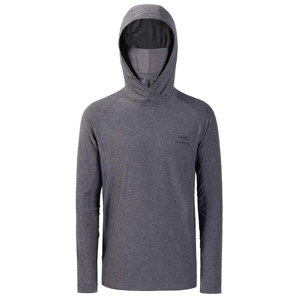 Bassdash Men’s Long Sleeve Fishing Hiking Hooded Shirt with UV Protection Neck Gaiter Black / XXL