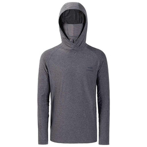 Men’s UPF 50+ Long Sleeve Fishing Hoodie with UV Neck Gaiter FS06M - Bassdash #color_heather-grey